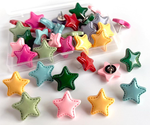 Cute push pins - pins,24pcs, star